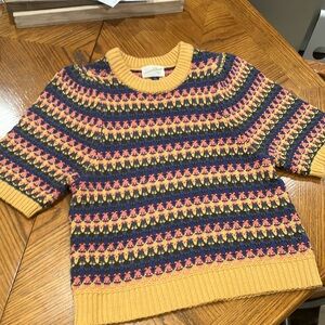 Universal Thread Yellow and Pink Crew Neck Sweater